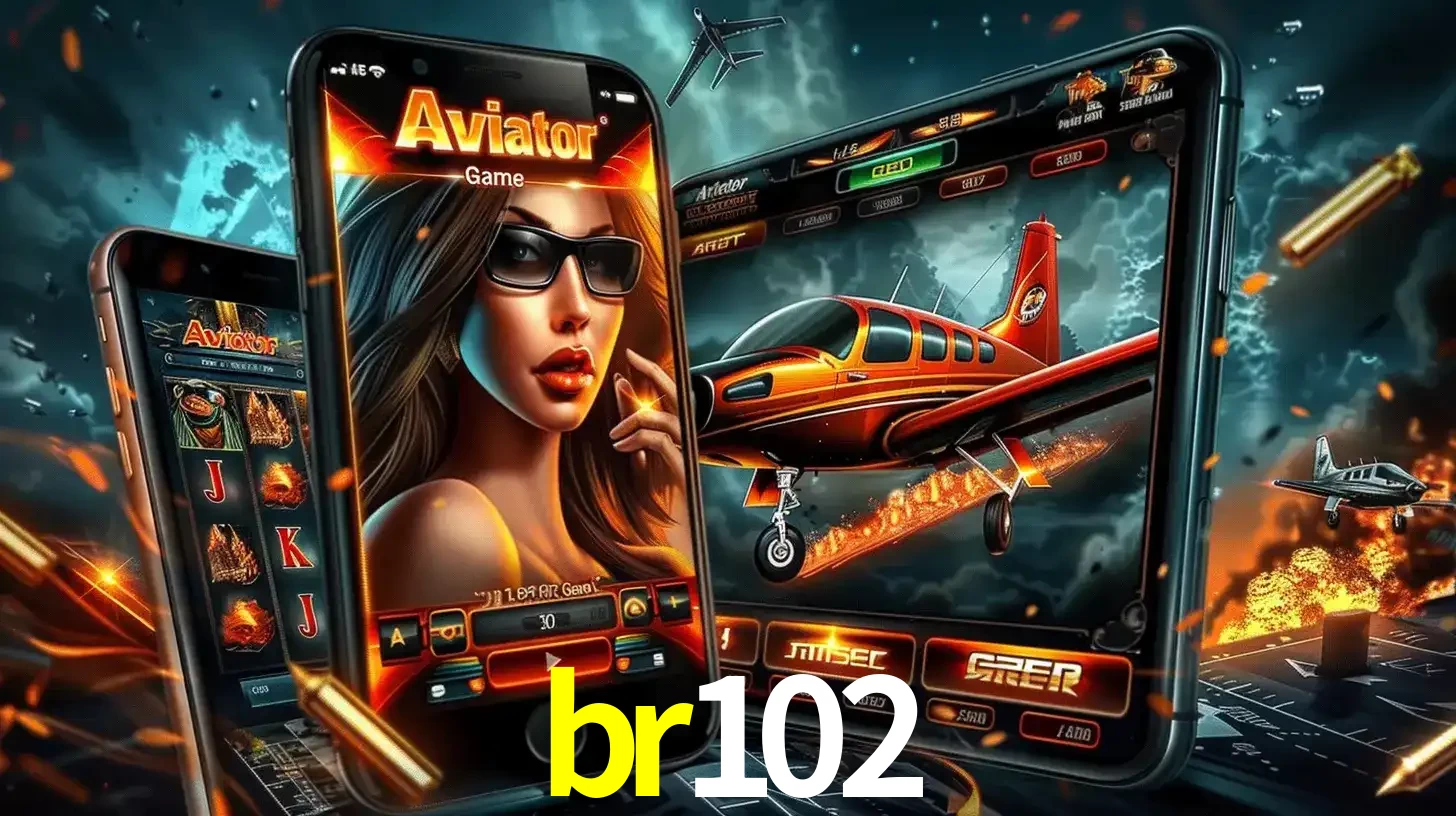 O popular jogo de apostas Aviator exibido em vários celulares e tablets, mostrando a interface emocionante e a ação de voo disponíveis para jogar agora no br102.